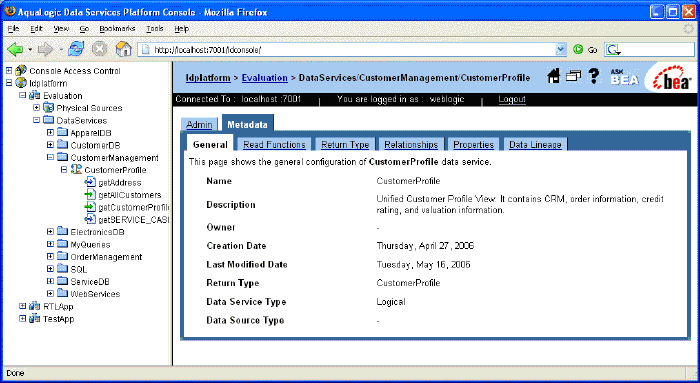 ALDSP Console