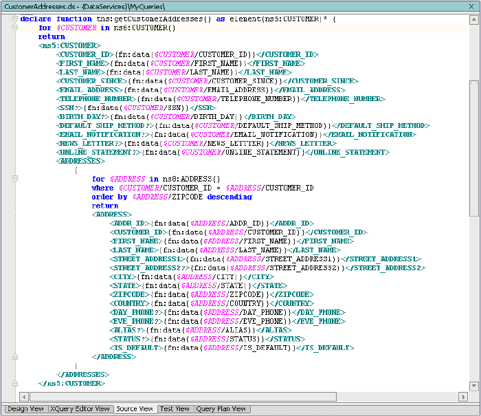 CustomerAddresses() Source View