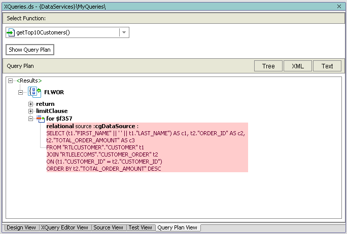 Query Plan as a Tree Structure