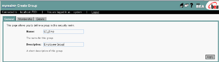 Configuring a New User Group