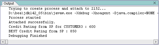 Output Window View of Stored Procedures Compilation