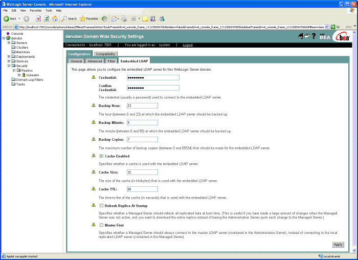 Setting LDAP Access Credentials