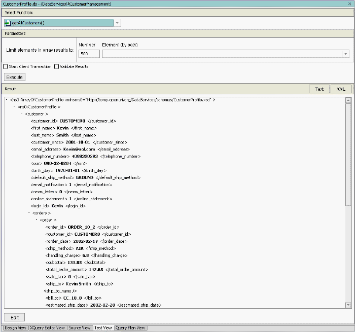 Integrated Customer and Order Data Results