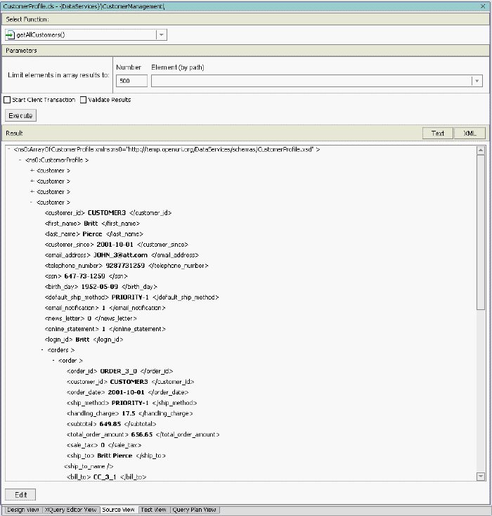 Order Line Data Integrated Withing Order Information