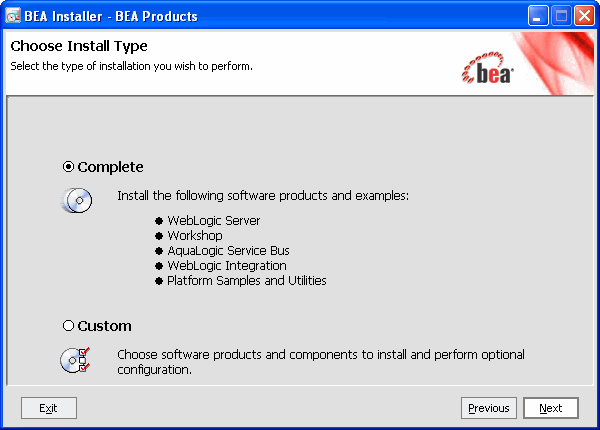 Choose Install Type