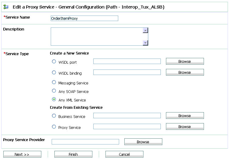 New Proxy Service Data Entry Page 1