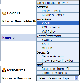Select a Resource Type