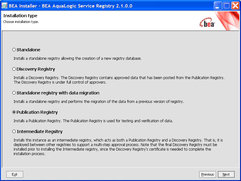 Installing Publication Registry