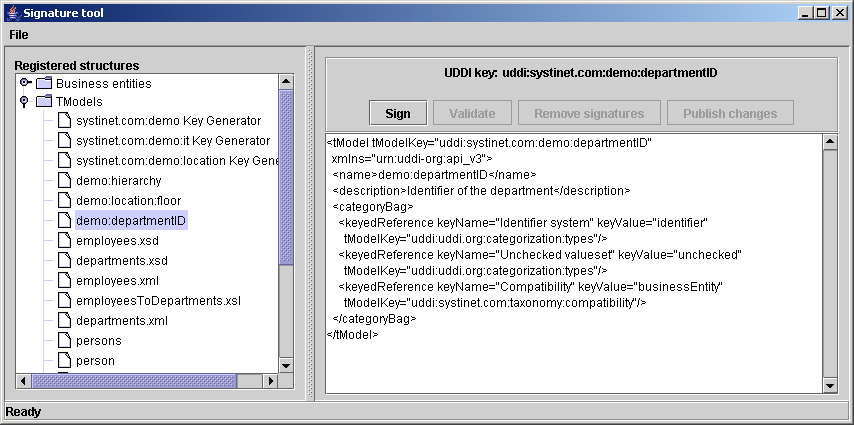 Signature Tool - Main Screen