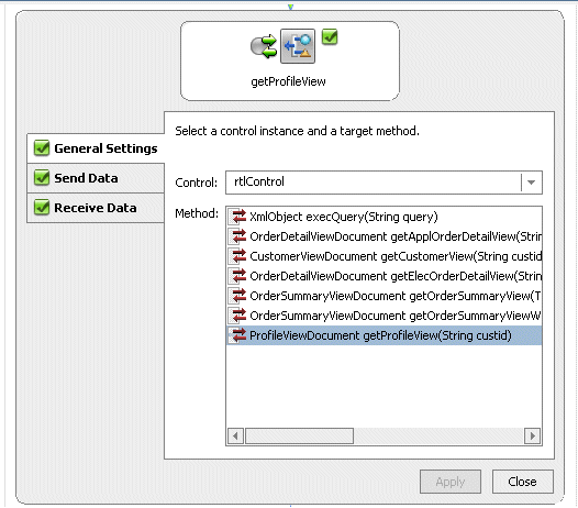 WebLogic Integration Business Process Accessing a Liquid Data Control