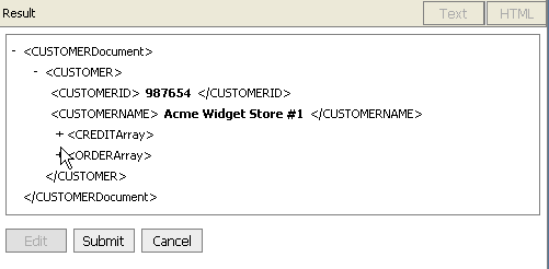 Editing query results