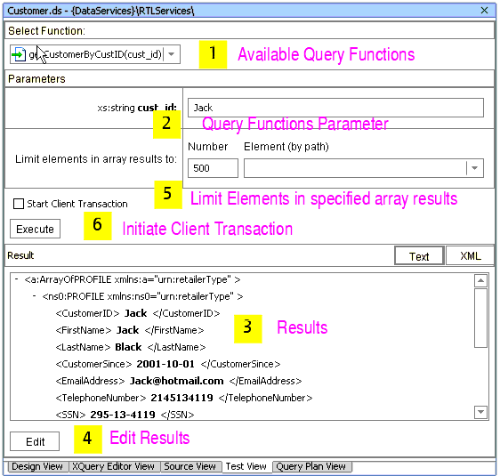 Test View Options for a Function Accepting a Simple Parameter