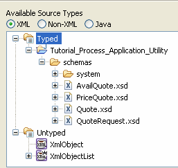 Available Source Types pane