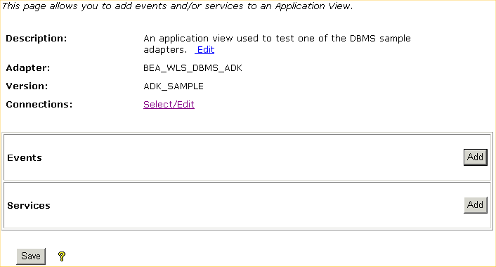 Application View Administration Page for AppViewTest