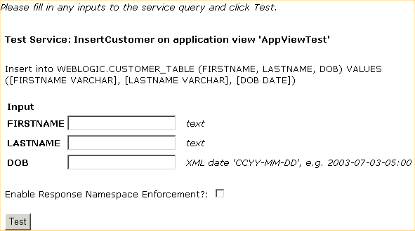 Test Service Page