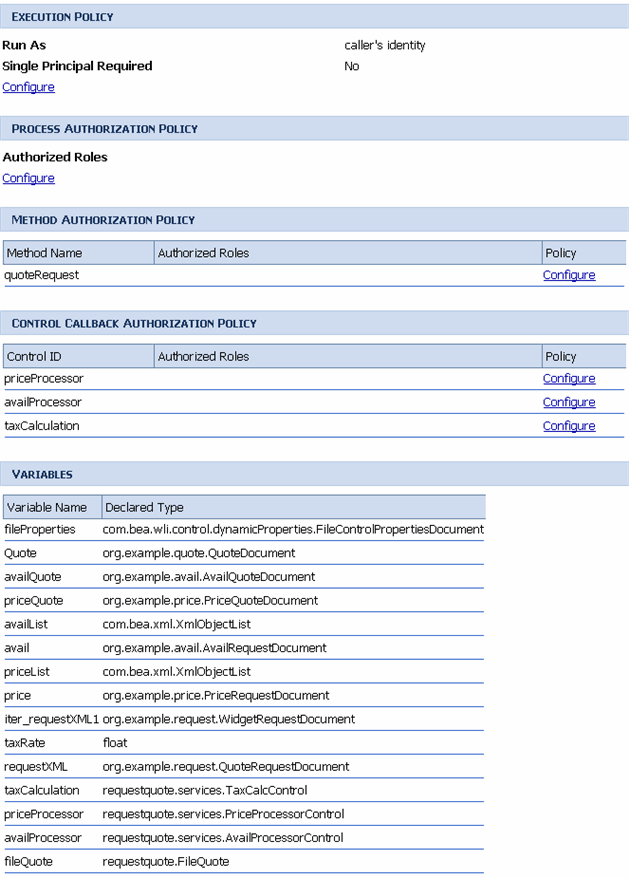 Process Type Details page