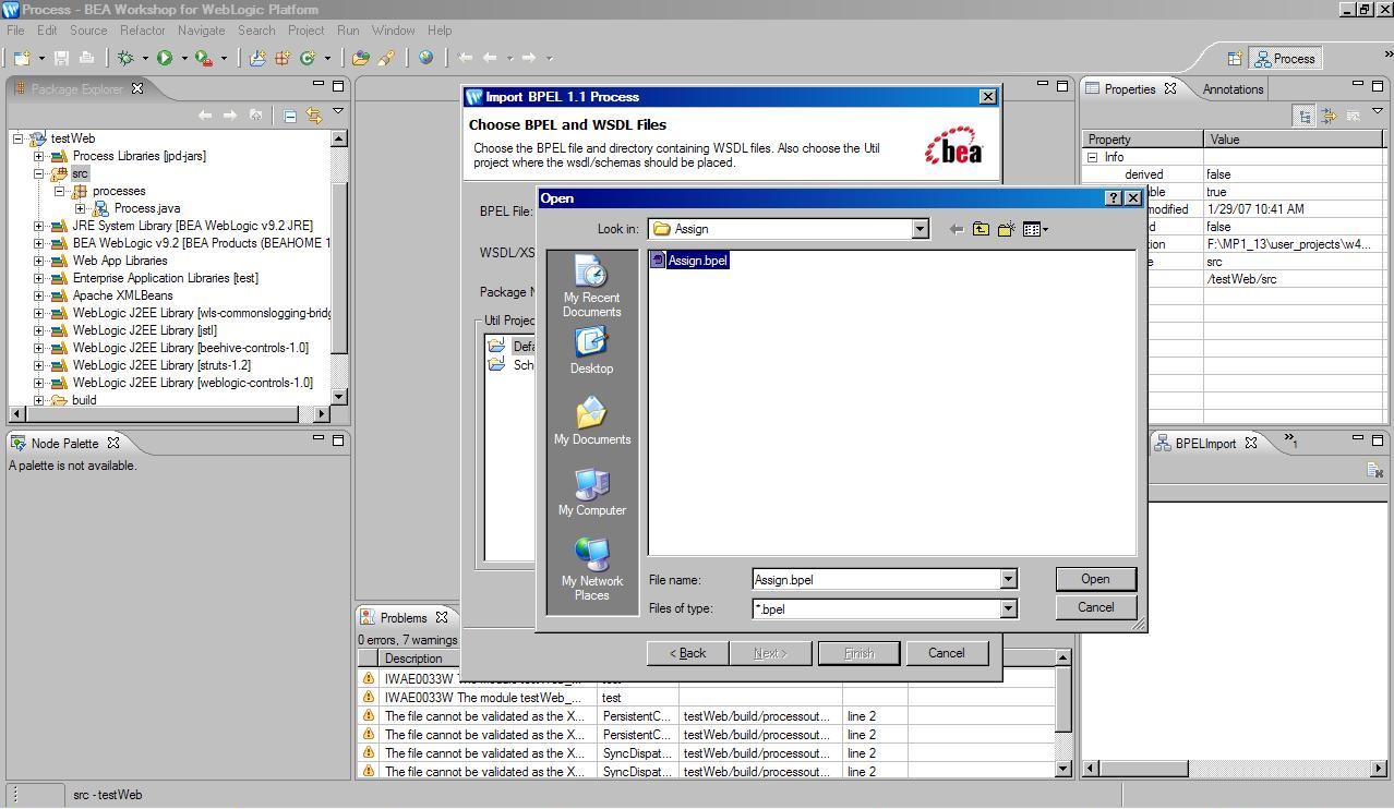 Select BPEL Source Window