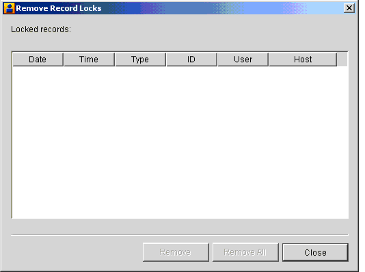  Remove Record Locks Window