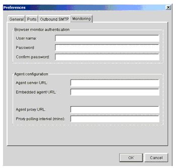 Preferences Window Monitoring Tab