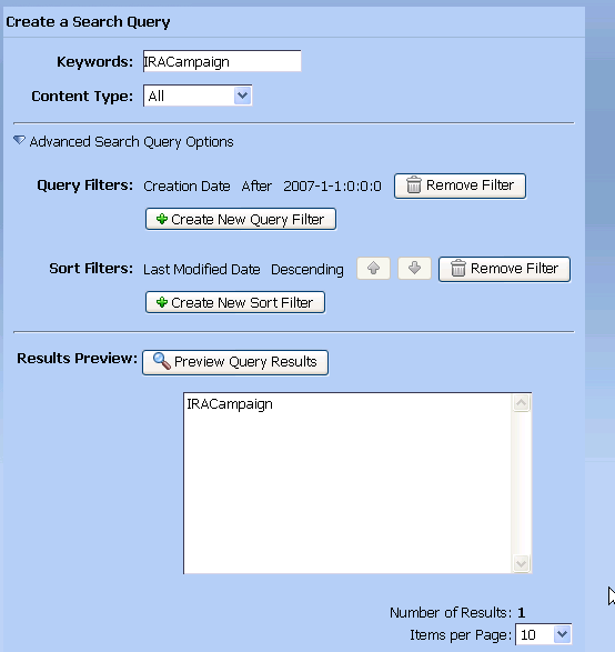 Query Filter and Sort Filter