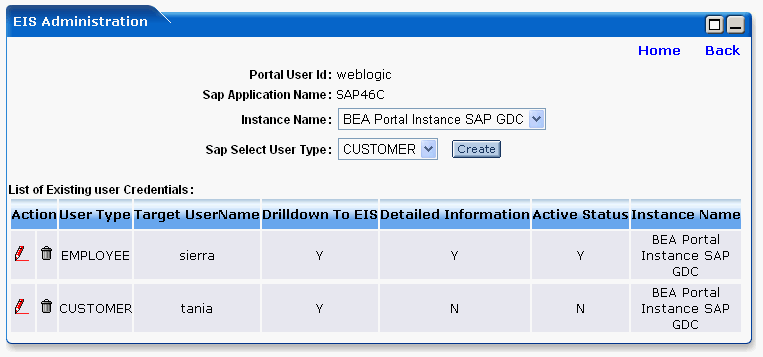 EIS Credential Mapping - Select User Type Screen
