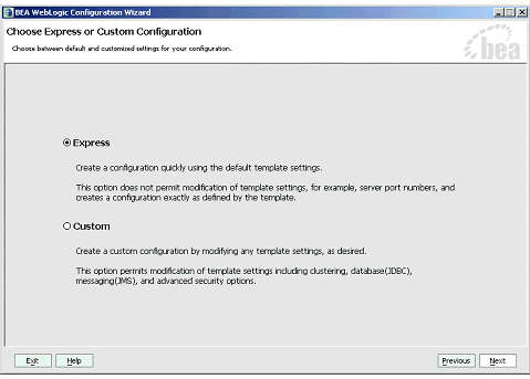 Configuration Wizard - Express Configuration 