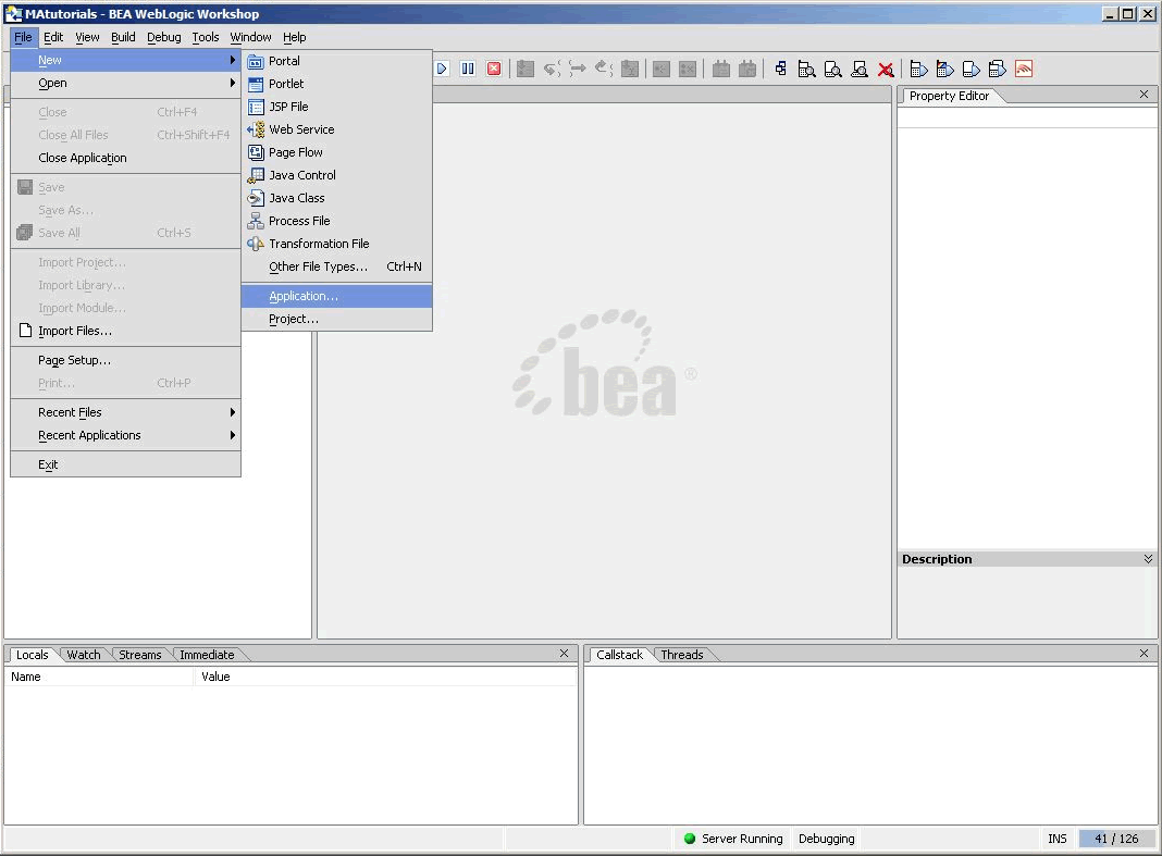 Create New Application 