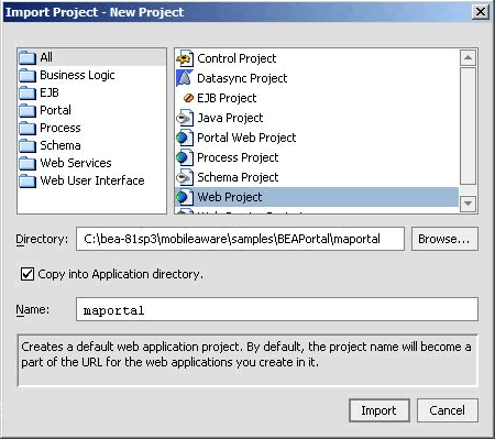 Import maportal project 