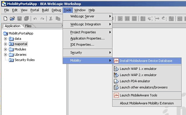 Install MobileAware Device Database 