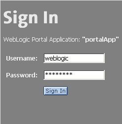 Administration Portal Login Screen