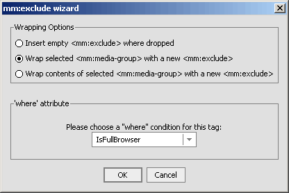 Wrapping Media Group With an Exclude
