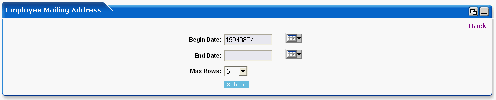 WebLogic Portlets for SAP HRMS - Employee Mailing Address - Edit Preferences Screen