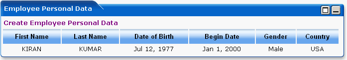 WebLogic Portlets for SAP HRMS - Employee Personal Data Portlet Screen
