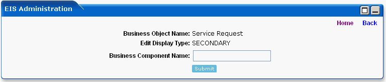 Add New Edit / Display Table Parameters Screen