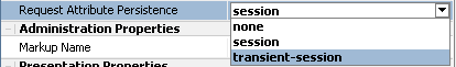 Selecting Request Attribute Persistence Attribute