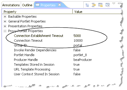 Setting Timeout Properties