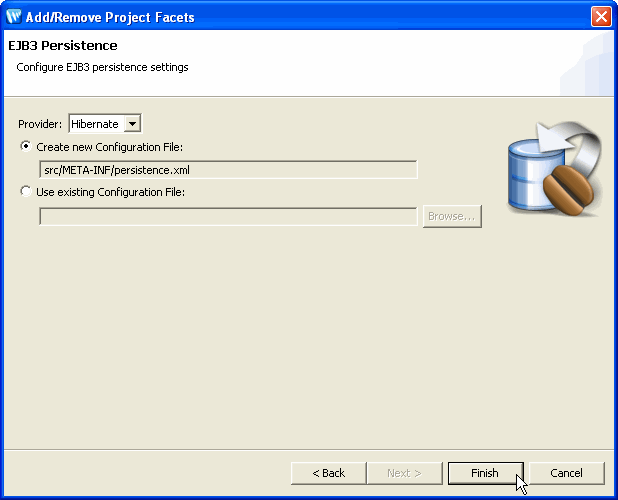Select an EJB3 persistence provider
