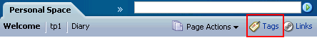 Page’s Tags icon and link