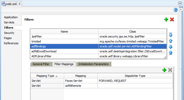 Illustrates Filter mapping properties.