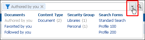 Search Box and Filter Menu