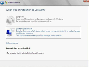 image:Installation Type screen