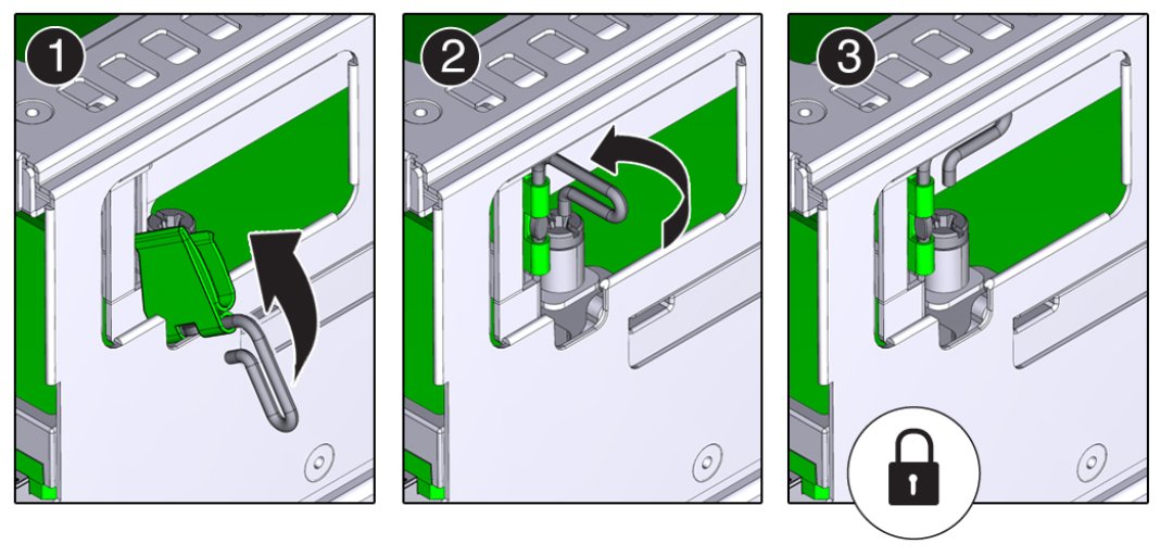 image:An illustration showing the locking lever on the side of                                     the SMOD.