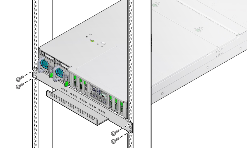image:This figure shows where to fasten the four 16-mm M6                             screws.