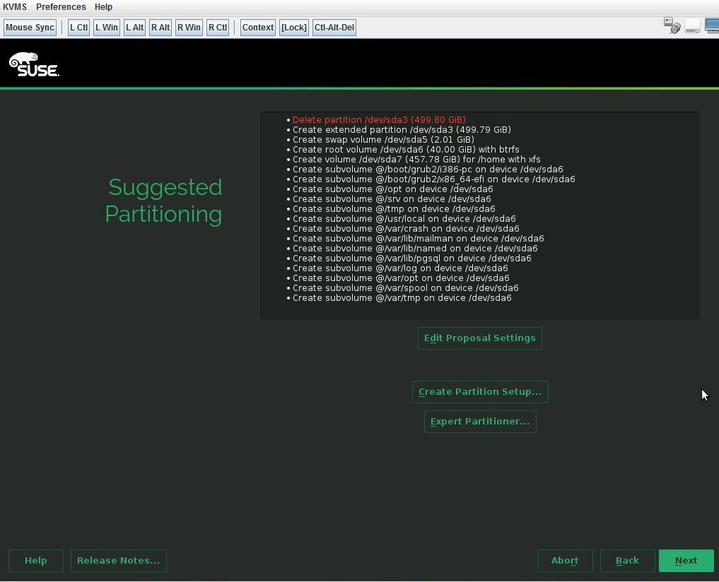 image:SLES 12 Suggested Partitioning screen