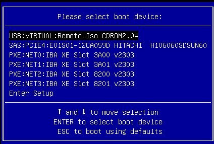 image:Select Boot Device menu in Legacy BIOS mode.