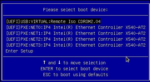image:Select Boot Device menu in UEFI mode.