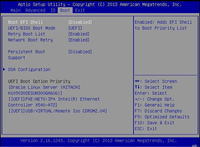 image:Graphic showing the BIOS Boot Menu screen in UEFI Boot                                         Mode.