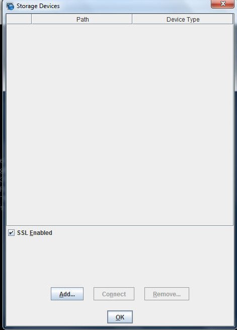 image:Screen showing the KVMS Storage Devices dialog..