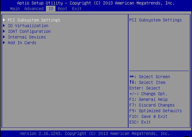image:This figure shows the BIOS IO Menu image.