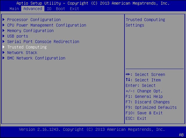 image:This figure shows the Advanced Menu.